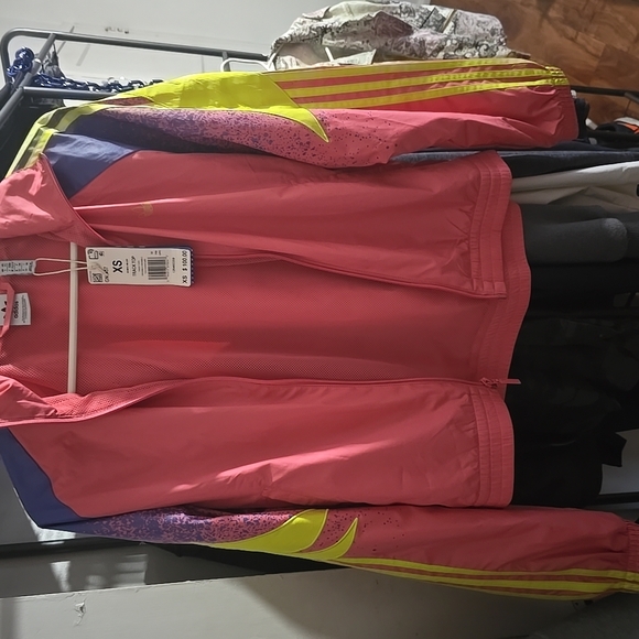 Adidas Xs Fakten Pink and Yellow Track Jacket with Color-Blocking Design 80s NWT - Picture 6 of 10
